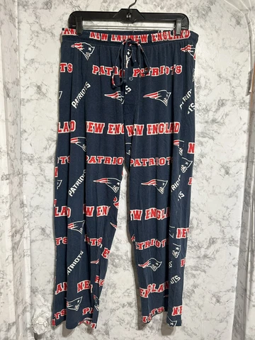 New England Patriots NFL Men's Lounge Pajama Pants Size L Blue Logo PJ Bottoms Cover