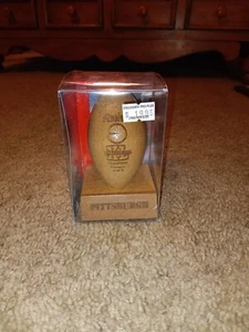 NFL Solid Wood Laser Engraved Football Steelers Superbowl XL Champions - Picture 1 of 5