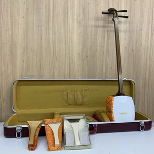 Chuzao Shamisen Japanese Traditional Musical Instrument with Case Bachi Set - Picture 1 of 9
