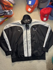 Puma BMW M Motorsport F82 Track Racing Jacket Size L Lightweight Baggy Black - Picture 1 of 11