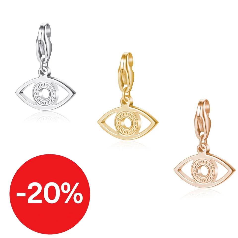 Ciondolo donna occhio acciaio dorato rosé Sagapo Charm Sagapò Gioielli - Immagine 1 di 2