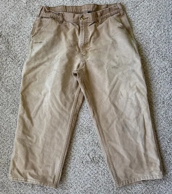 Vtg Carhartt Mens Size 38x30 Loose Baggy Faded B11 BRN Carpenter Pants - Image 1 of 4