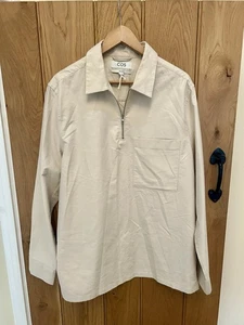 Cos Relaxed Fit Half Zip Overshirt Cream Size Medium New RRP £69 - Picture 1 of 8