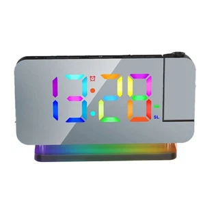 FM-Radio-Projektionswecker mit RGB-Nachtlicht, LED-Anzeige, Tischwecker, Ei7839 - Bild 1 von 15