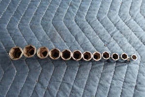 12pc Snap On 3/8 Metric Shallow Sockets 212FSMY - 14mm has a crack see pics - Bild 1 von 17