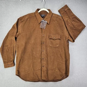 J Peterman Company Shirt Mens XL Brown Button Up Long Sleeve Heavyweight - Picture 1 of 9