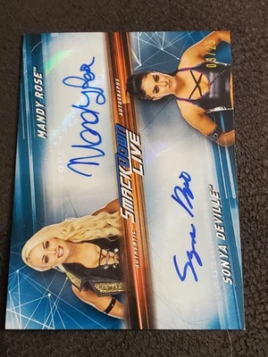 2019 Topps WWE Smackdown Dual Auto /25 Sonya DeVille Mandy Rose #DA-ABS Auto - Image 1 of 2