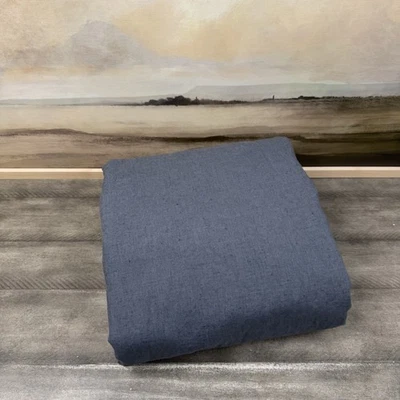 Funda nórdica Pottery Barn belga lino doble brida completa/reina acero azul Foto 1 de 4