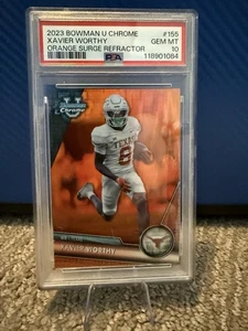 2023 Bowman U Chrome - Xavier Worthy #155 Orange Surge Refractor /25 PSA 10 - Picture 1 of 2