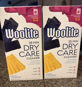 2 Lot Woolite 20 Min Dry Clean Care Cleaner At Home Cleaning Clothes Fresh Scent - Picture 1 of 6