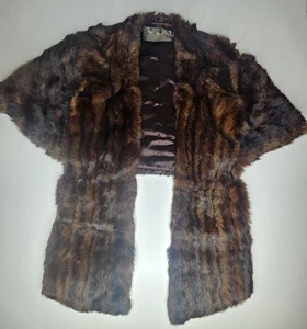 LLOYDS FURS Denver - Damen Vintage braun Nerz Pelz Stola Cape Schal - Bild 1 von 6