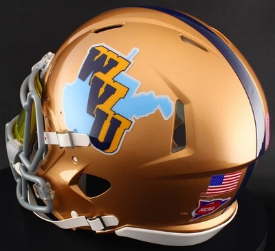WEST VIRGINIA MOUNTAINEERS WVU Riddell Speed Full Size REPLICA Football Helmet - Image 1 of 4