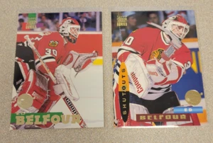 2x ED BELFOUR 1994-95 TOPPS STADIUM CLUB HOCKEY STANLEY CUP PARALLEL #155 & #180 - Picture 1 of 2