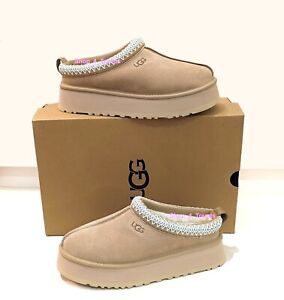 New Women's Shoes 100% UGG Brand Braid Tazz Platform Slippers 1122553 Sand