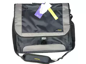Targus CityGear Miami Messenger Case 17-Inch Laptop Shoulder Bag, Black/Grey NEW - Photo 1/7