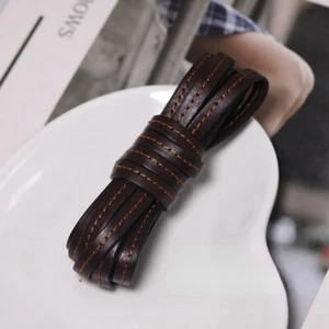 Correa de cuerda de cuero de vaca real cinta plana cinta de recorte cinta de costura - Imagen 1 de 11