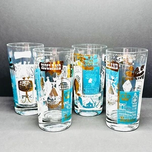 4 Mid Century Libbey "Vacation Destinations" Longdrinkgläser von Ned Harris - Bild 1 von 13