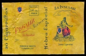 Philippines REGALIZ LA INSULAR Cigarette Label - Picture 1 of 1