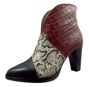 Wonders: Botines De Mujer Con Tacón Piel Burdeos M-4406 - Bild 1 von 4