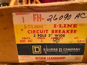 Square D Circuit Breaker 2P, 90A, Cat# FH26090AC - Picture 1 of 2