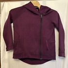 Nike Womens Size Medium Purple Asymmetrical Full Zip Hooded Jacket Thumb Holes