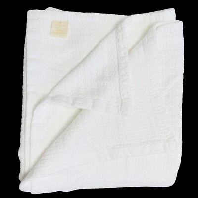 Ralph Lauren 100% Algodón Tejido Blanco Algodón Talla King Manta Cobertor Excelente Foto 1 de 4