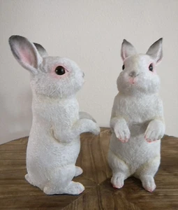  Hase stehend ⚜️weiß ⚜️ Polyresin⚜️ Outdoor⚜️Ostern⚜️ Vintage⚜️Shabby⚜️ - Bild 1 von 2