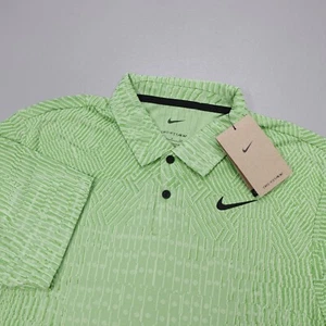Nike Men's Tour Dri-FIT ADV Geometric Textured Golf Polo Shirt Green - Picture 1 of 16