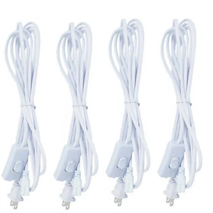 4 PCS 6FT Power Cord Cables for 3 Pin LED Tube Light Fixture With ON/OFF Switch - Picture 1 of 10
