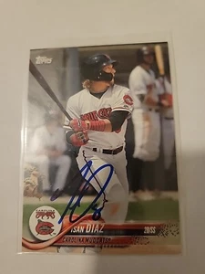 Isan Diaz 2018 Pro Debut Signed Baseball Card Milwaukee Brewers - Picture 1 of 1