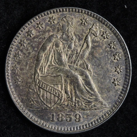 1859 Seated Liberty Silver Half Dime CHOICE BU *UNCIRCULATED* MS TONED E269 ACEM Cover
