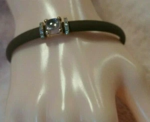 Brown Leather with Cubic Zirconia and Rose Quartz Bracelet by Tenent - Picture 1 of 5