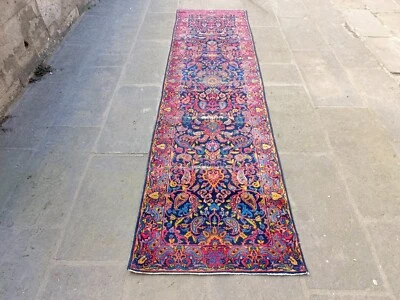 Alfombra Corredor Antigua Usada 82x345 cm Vintage Boho Hecha a Mano Decoración del Hogar Foto 1 de 4