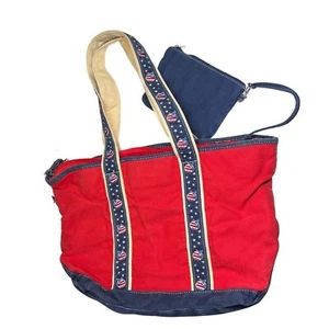 Joe Boxer red blue apples stars teacher shoulder bag patriotic tote school VTG - Picture 1 of 11