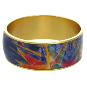 24k GP Stainless Steel Statement Bangle Bracelet| Across The Puddle - Picture 1 of 3
