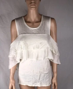 Women's NWT Calvin Klein Flutter Sleeve Cold-Shoulder Sweater Size L - Picture 1 of 5