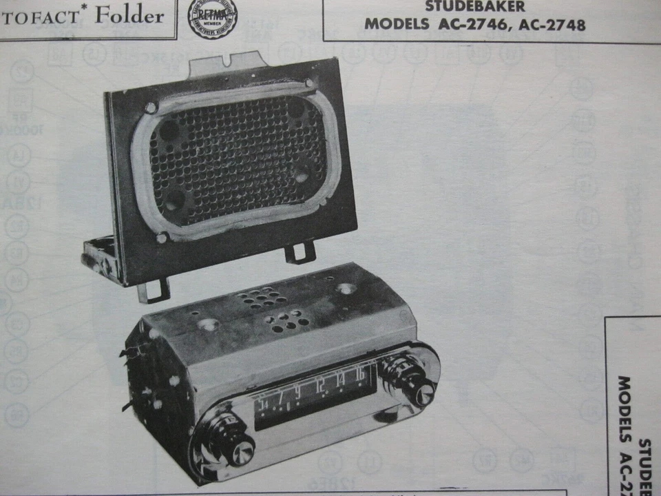 1956 STUDEBAKER AC-2746 & AC-2748 RADIO PHOTOFACT - Image 1 of 1