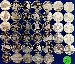 DCAM Silver Proof State Quarters Full Roll (40 Pieces) Over 30 Different States - Picture 1 of 2