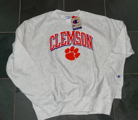 NWT NEW Champion Reverse Weave CLEMSON TIGERS Sweatshirt  LARGE RETAIL $65 Cover