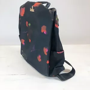 Leviro BackPack Bag back straps & Cross Strap Floral Roses Black - Picture 1 of 7
