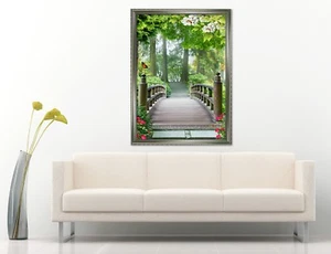 3D Patio Bridge 677 Fake Framed Poster Home Decor Print Painting Unique Art  - Picture 1 of 11