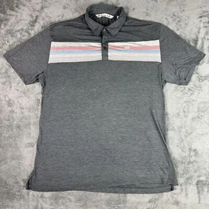 Travis Mathew Polo Shirt Mens XL Gray Colorblock Performance Golf USA - Picture 1 of 7
