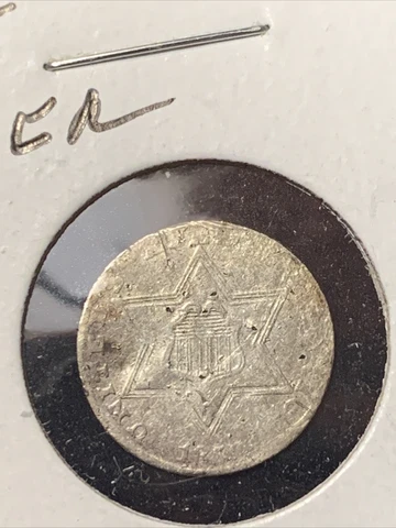 1858 Three Cent Silver ~ AU DETAILS ~ Cover