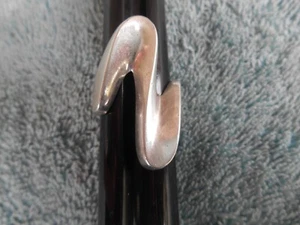 .925 STERLING SILVER HEAVY WITH LARGE SWIRL STYLE RING - SIZE 8-3/4 - Picture 1 of 20