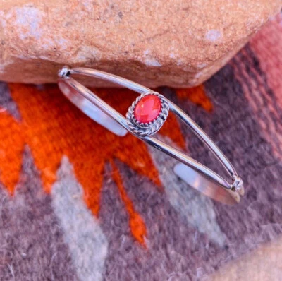 Brazalete Good Look de piedras preciosas de coral rojo 925 hecho a mano RM-25 Foto 1 de 4