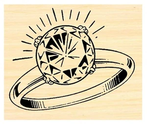 Anillo de diamantes sello de goma WM P46 - Imagen 1 de 3