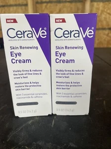 LOT OF 2 CeraVe Skin Renewing Eye Cream 0.5 oz EACH - Picture 1 of 4