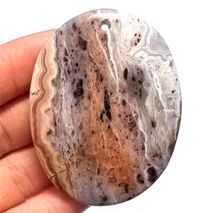 Natural White Crazy Agate Oval Pendants Bead Necklace DIY Jewelry Making - Picture 1 of 2