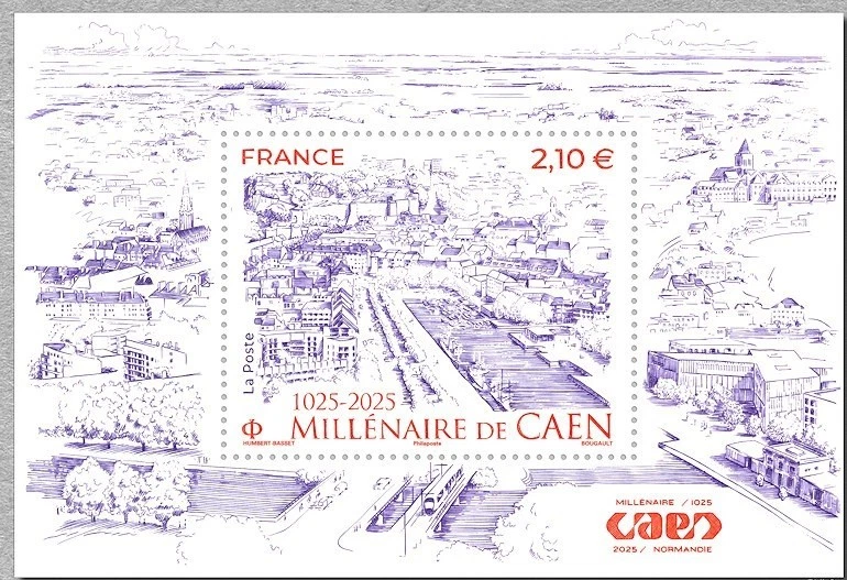 france 2025 Millennium of Caen 1025 2025 town city building church ms1v mnh - Image 1 of 1