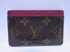 Estuche para tarjetas de muestra Louis Vuitton Porto Carte marrón/rojo - Imagen 1 de 9